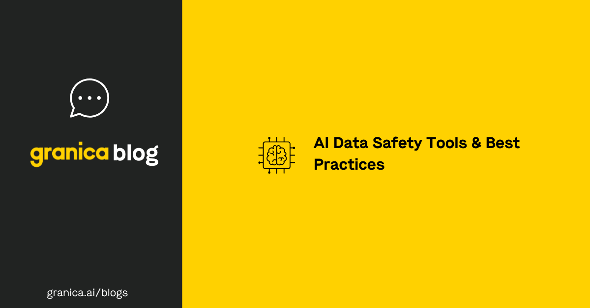 Custom graphic for AI data safety tools.